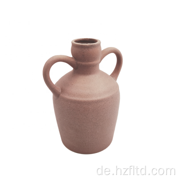 Keramikvase mit zwei Henkeln Sandy-Finish